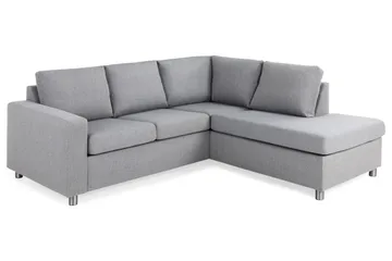 Crazy 3-sits Högervänd L-formad Schäslongsoffa i Tyg - Grå - Möbler - Soffa - Divansoffa & schäslongsoffa - 2 sits soffa med divan