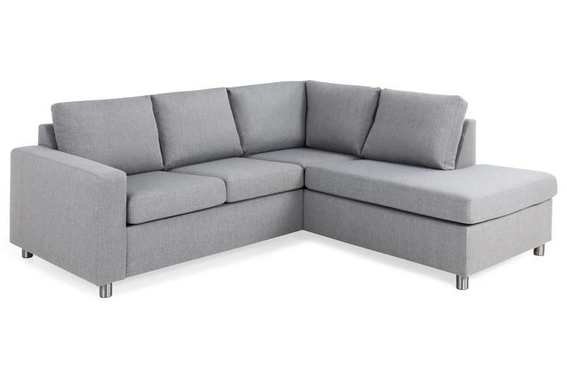 Crazy 3-sits Högervänd L-formad Schäslongsoffa i Tyg - Grå - Möbler - Soffa - Divansoffa & schäslongsoffa - 2 sits soffa med divan