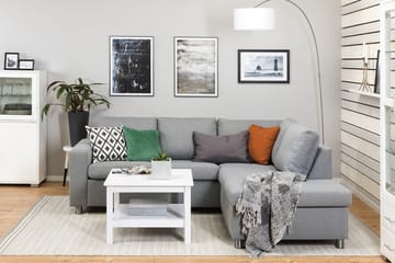 Crazy 3-sits Högervänd L-formad Schäslongsoffa i Tyg - Grå - Möbler - Soffa - Divansoffa & schäslongsoffa - 2 sits soffa med divan