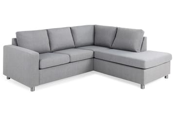 Crazy 3-sits Högervänd L-formad Schäslongsoffa i Tyg - Grå - Möbler - Soffa - Divansoffa & schäslongsoffa - 2 sits soffa med divan