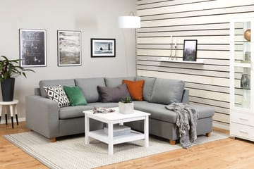 Crazy 3-sits Högervänd L-formad Schäslongsoffa i Tyg - Grå - Möbler - Soffa - Divansoffa & schäslongsoffa - 2 sits soffa med divan