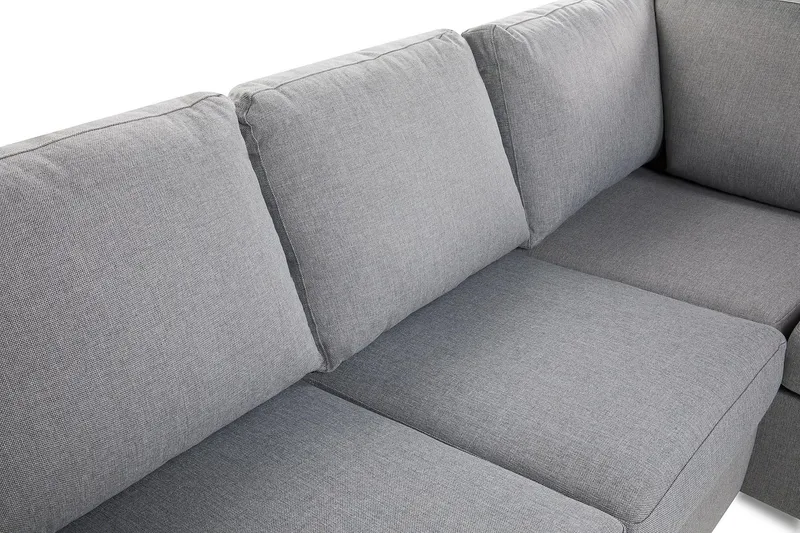 Crazy 3-sits Högervänd L-formad Schäslongsoffa i Tyg - Grå - Möbler - Soffa - Divansoffa & schäslongsoffa - 2 sits soffa med divan