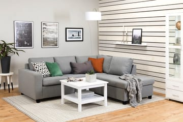 Crazy 3-sits Högervänd L-formad Schäslongsoffa i Tyg - Grå - Möbler - Soffa - Divansoffa & schäslongsoffa - 2 sits soffa med divan