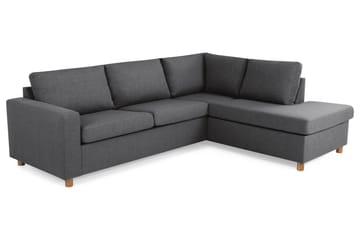 Crazy 3-sits Högervänd L-formad Schäslongsoffa i Tyg - Mörkgrå - Möbler - Soffa - Divansoffa & schäslongsoffa