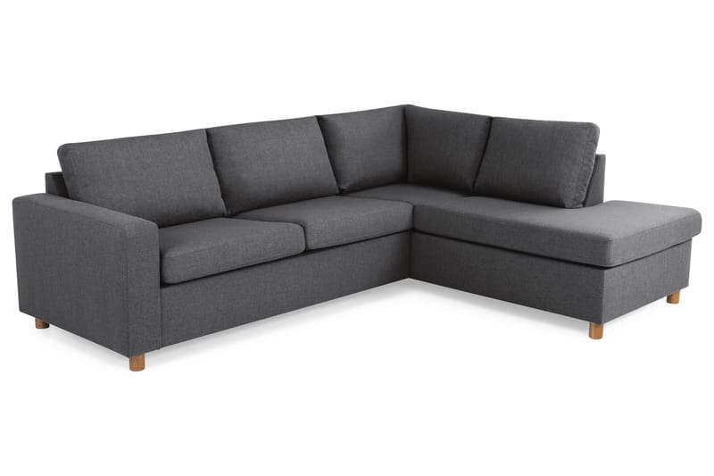 Crazy 3-sits Högervänd L-formad Schäslongsoffa i Tyg - Mörkgrå - Möbler - Soffa - Divansoffa & schäslongsoffa