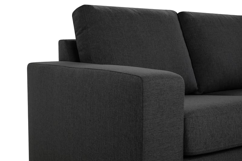 Crazy 3-sits Högervänd L-formad Schäslongsoffa i Tyg - Mörkgrå - Möbler - Soffa - Divansoffa & schäslongsoffa