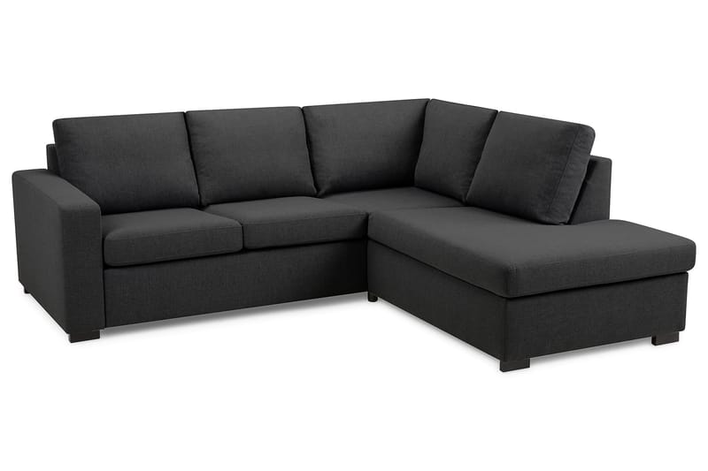 Crazy 3-sits Högervänd L-formad Schäslongsoffa i Tyg - Mörkgrå - Möbler - Soffa - Divansoffa & schäslongsoffa