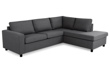 Crazy 3-sits Högervänd L-formad Schäslongsoffa i Tyg - Mörkgrå - Möbler - Soffa - Divansoffa & schäslongsoffa