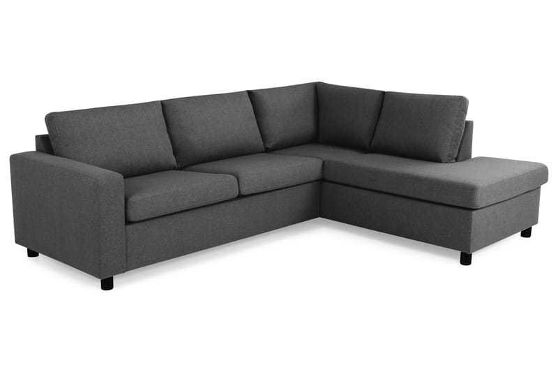 Crazy 3-sits Högervänd L-formad Schäslongsoffa i Tyg - Mörkgrå - Möbler - Soffa - Divansoffa & schäslongsoffa