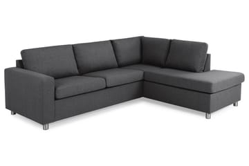 Crazy 3-sits Högervänd L-formad Schäslongsoffa i Tyg - Mörkgrå - Möbler - Soffa - Divansoffa & schäslongsoffa