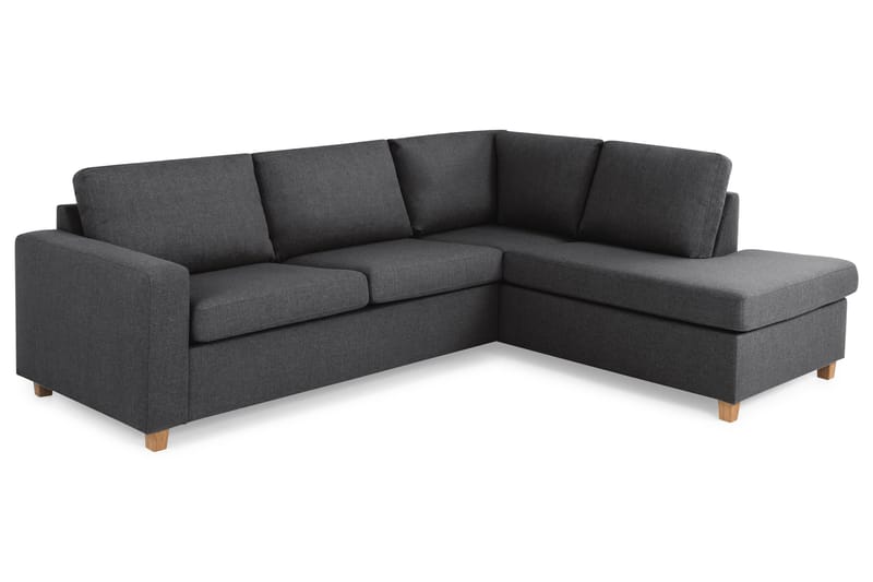 Crazy 3-sits Högervänd L-formad Schäslongsoffa i Tyg - Mörkgrå - Möbler - Soffa - Divansoffa & schäslongsoffa