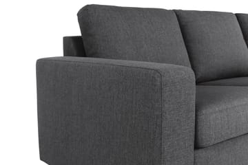 Crazy 3-sits Högervänd L-formad Schäslongsoffa i Tyg - Mörkgrå - Möbler - Soffa - Divansoffa & schäslongsoffa