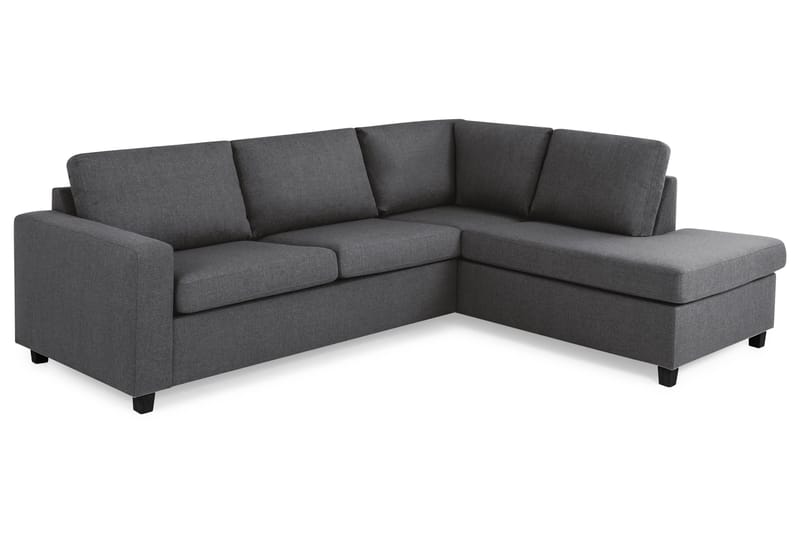 Crazy 3-sits Högervänd L-formad Schäslongsoffa i Tyg - Mörkgrå - Möbler - Soffa - Divansoffa & schäslongsoffa
