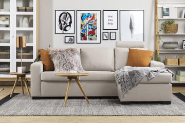 Crazy 3-sits Vändbar L-formad Divansoffa i Tyg - Beige - Möbler - Soffa - Divansoffa & schäslongsoffa - 3 sits soffa med divan