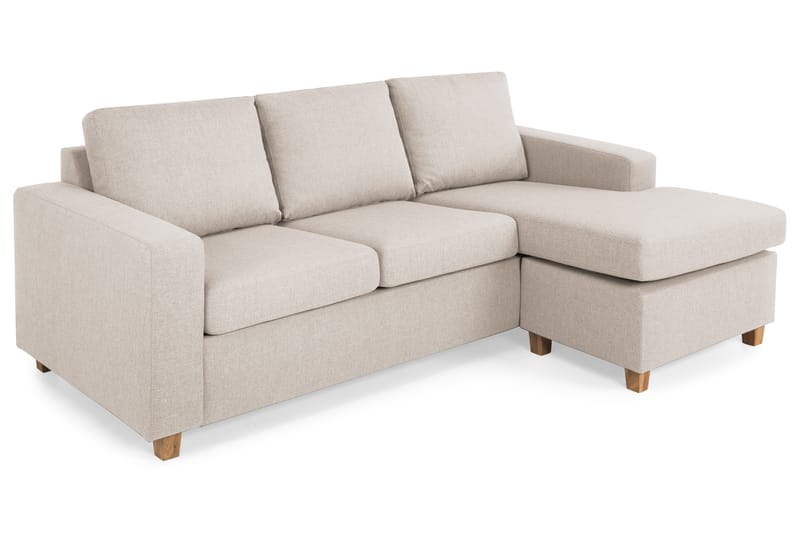 Crazy 3-sits Vändbar L-formad Divansoffa i Tyg - Beige - Möbler - Soffa - Divansoffa & schäslongsoffa - 3 sits soffa med divan