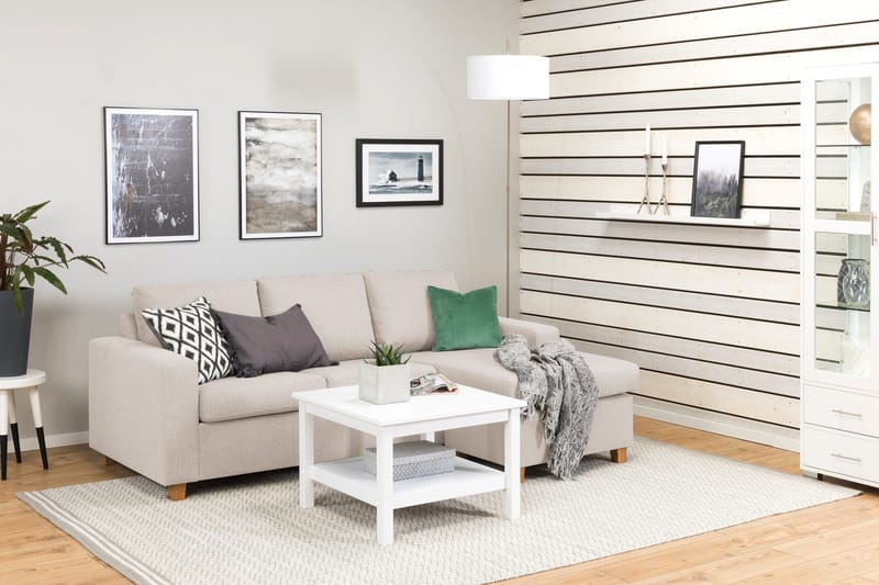 Crazy 3-sits Vändbar L-formad Divansoffa i Tyg - Beige - Möbler - Soffa - Divansoffa & schäslongsoffa - 3 sits soffa med divan