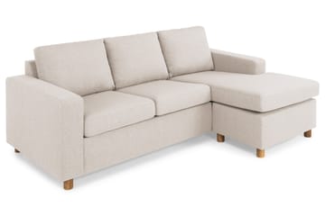 Crazy 3-sits Vändbar L-formad Divansoffa i Tyg - Beige - Möbler - Soffa - Divansoffa & schäslongsoffa - 3 sits soffa med divan