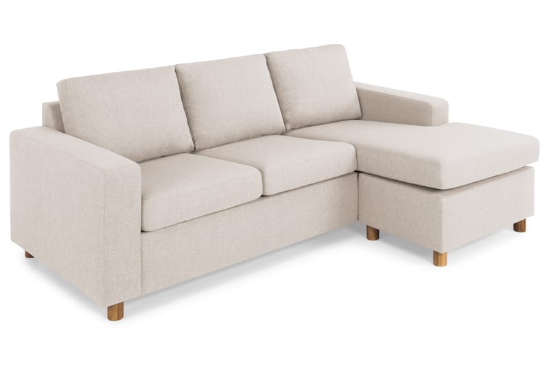 Crazy 3-sits Vändbar L-formad Divansoffa i Tyg - Beige - Möbler - Soffa - Divansoffa & schäslongsoffa - 3 sits soffa med divan