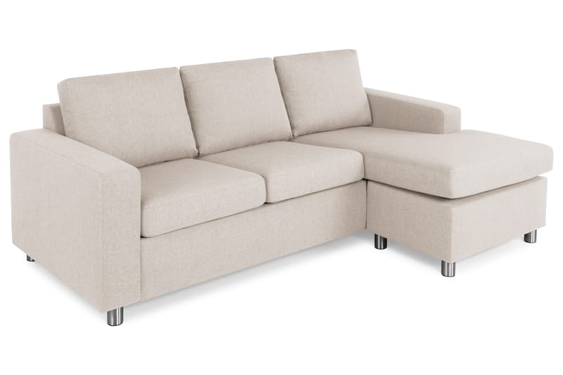Crazy 3-sits Vändbar L-formad Divansoffa i Tyg - Beige - Möbler - Soffa - Divansoffa & schäslongsoffa - 3 sits soffa med divan