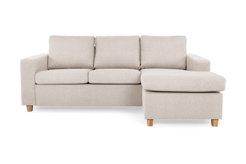 Crazy 3-sits Vändbar L-formad Divansoffa i Tyg - Beige - Möbler - Soffa - Divansoffa & schäslongsoffa - 3 sits soffa med divan