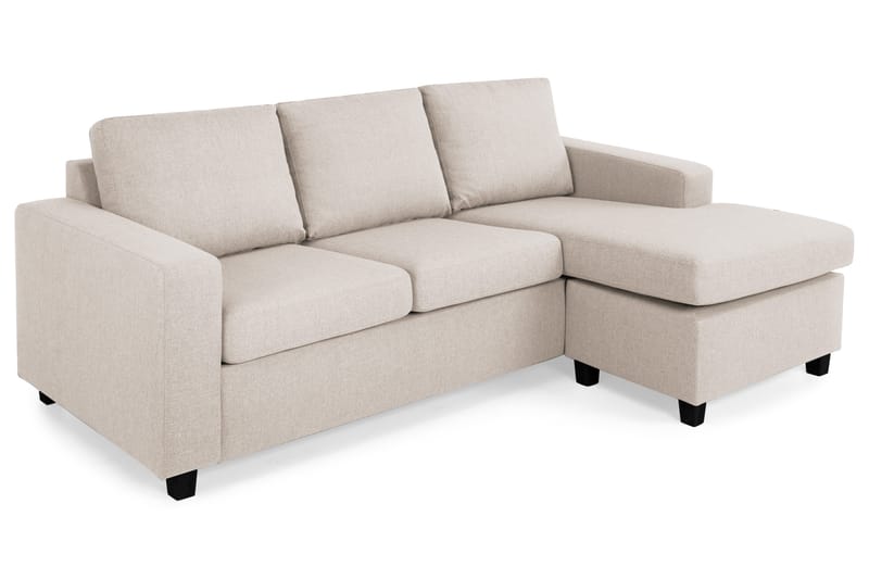 Crazy 3-sits Vändbar L-formad Divansoffa i Tyg - Beige - Möbler - Soffa - Divansoffa & schäslongsoffa - 3 sits soffa med divan