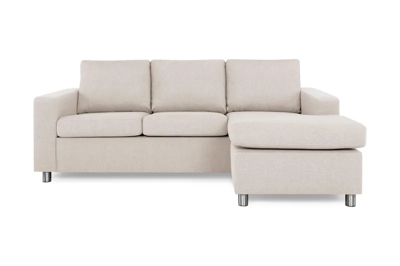 Crazy 3-sits Vändbar L-formad Divansoffa i Tyg - Beige - Möbler - Soffa - Divansoffa & schäslongsoffa - 3 sits soffa med divan