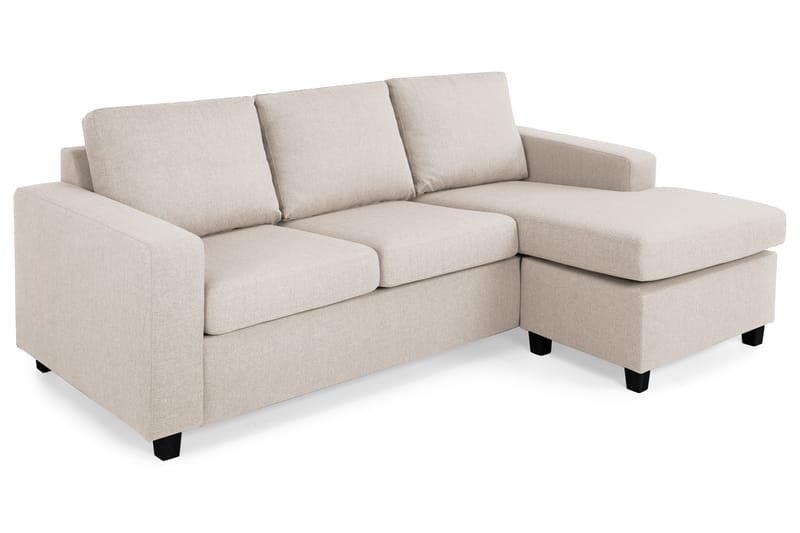 Crazy 3-sits Vändbar L-formad Divansoffa i Tyg - Beige - Möbler - Soffa - Divansoffa & schäslongsoffa - 3 sits soffa med divan