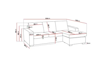 Crazy 3-sits Vändbar L-formad Divansoffa i Tyg - Beige - Möbler - Soffa - Divansoffa & schäslongsoffa - 3 sits soffa med divan