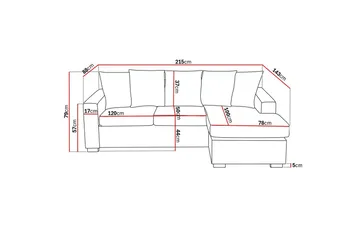 Crazy 3-sits Vändbar L-formad Divansoffa i Tyg inkl Kuvertkuddar - Mörkgrå - Möbler - Soffa - Divansoffa & schäslongsoffa - 3 sits soffa med divan