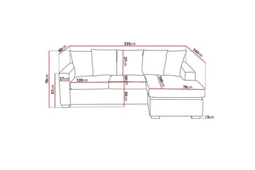 Crazy 3-sits Vändbar L-formad Divansoffa i Tyg inkl Kuvertkuddar - Mörkgrå - Möbler - Soffa - Divansoffa & schäslongsoffa - 3 sits soffa med divan