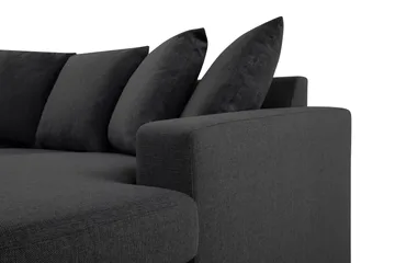 Crazy 3-sits Vändbar L-formad Divansoffa i Tyg inkl Kuvertkuddar - Mörkgrå - Möbler - Soffa - Divansoffa & schäslongsoffa - 3 sits soffa med divan
