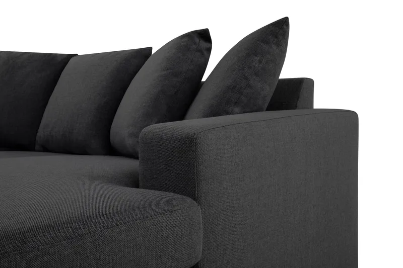 Crazy 3-sits Vändbar L-formad Divansoffa i Tyg inkl Kuvertkuddar - Mörkgrå - Möbler - Soffa - Divansoffa & schäslongsoffa - 3 sits soffa med divan
