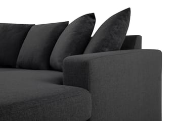 Crazy 3-sits Vändbar L-formad Divansoffa i Tyg inkl Kuvertkuddar - Mörkgrå - Möbler - Soffa - Divansoffa & schäslongsoffa - 3 sits soffa med divan