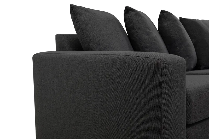 Crazy 3-sits Vändbar L-formad Divansoffa i Tyg inkl Kuvertkuddar - Mörkgrå - Möbler - Soffa - Divansoffa & schäslongsoffa - 3 sits soffa med divan