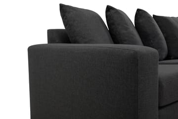 Crazy 3-sits Vändbar L-formad Divansoffa i Tyg inkl Kuvertkuddar - Mörkgrå - Möbler - Soffa - Divansoffa & schäslongsoffa - 3 sits soffa med divan