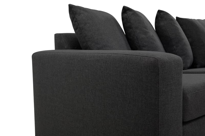 Crazy 3-sits Vändbar L-formad Divansoffa i Tyg inkl Kuvertkuddar - Mörkgrå - Möbler - Soffa - Divansoffa & schäslongsoffa - 3 sits soffa med divan