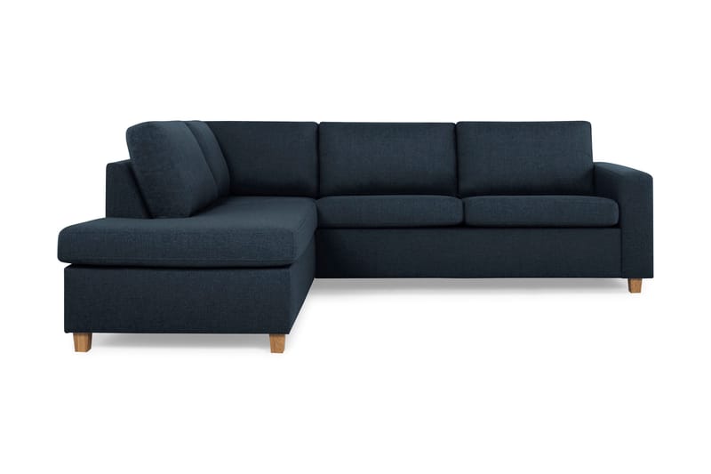 Crazy 3-sits Vänstervänd L-formad Schäslongsoffa i Tyg, Blå