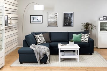 Crazy 3-sits Vänstervänd L-formad Schäslongsoffa i Tyg - Blå - Möbler - Soffa - Divansoffa & schäslongsoffa