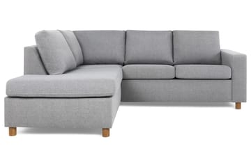 Crazy 3-sits Vänstervänd L-formad Schäslongsoffa i Tyg - Grå - Möbler - Soffa - Divansoffa & schäslongsoffa - 2 sits soffa med divan