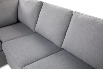 Crazy 3-sits Vänstervänd L-formad Schäslongsoffa i Tyg - Grå - Möbler - Soffa - Divansoffa & schäslongsoffa - 2 sits soffa med divan