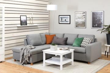 Crazy 3-sits Vänstervänd L-formad Schäslongsoffa i Tyg - Grå - Möbler - Soffa - Divansoffa & schäslongsoffa - 2 sits soffa med divan
