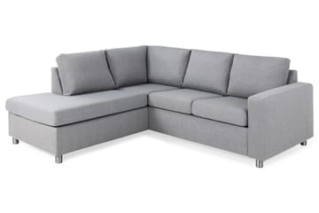 Crazy 3-sits Vänstervänd L-formad Schäslongsoffa i Tyg - Grå - Möbler - Soffa - Divansoffa & schäslongsoffa - 2 sits soffa med divan