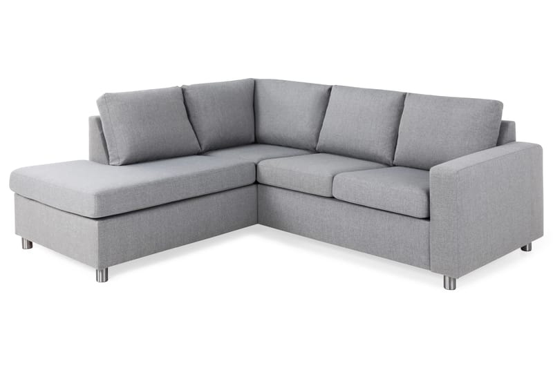 Crazy 3-sits Vänstervänd L-formad Schäslongsoffa i Tyg - Grå - Möbler - Soffa - Divansoffa & schäslongsoffa - 2 sits soffa med divan