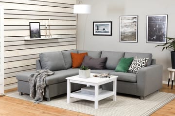 Crazy 3-sits Vänstervänd L-formad Schäslongsoffa i Tyg - Grå - Möbler - Soffa - Divansoffa & schäslongsoffa - 2 sits soffa med divan