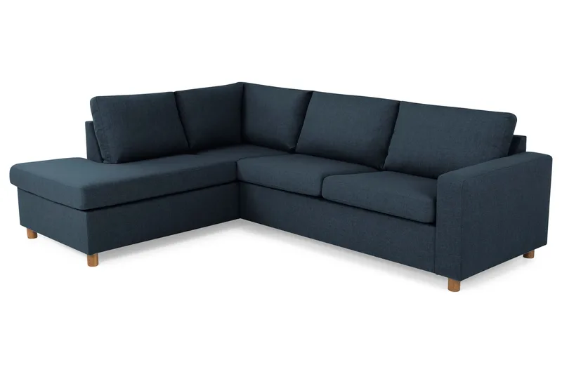 Crazy 3-sits Vänstervänd L-formad Schäslongsoffa i Tyg - Mörkblå - Möbler - Soffa - Divansoffa & schäslongsoffa - 3 sits soffa med divan