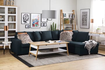 Crazy 4-sits Högervänd L-formad Schäslongsoffa i Tyg inkl Kuvertkuddar - Blå - Möbler - Soffa - Divansoffa & schäslongsoffa - 4 sits soffa med divan