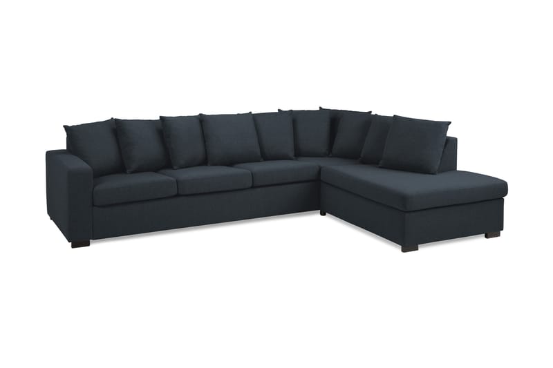 Crazy 4-sits Högervänd L-formad Schäslongsoffa i Tyg inkl Kuvertkuddar - Blå - Möbler - Soffa - Divansoffa & schäslongsoffa - 4 sits soffa med divan