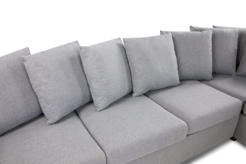 Crazy 4-sits Högervänd L-formad Schäslongsoffa i Tyg inkl Kuvertkuddar - Grå - Möbler - Soffa - Divansoffa & schäslongsoffa - 4 sits soffa med divan
