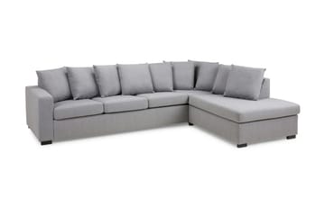 Crazy 4-sits Högervänd L-formad Schäslongsoffa i Tyg inkl Kuvertkuddar - Grå - Möbler - Soffa - Divansoffa & schäslongsoffa - 4 sits soffa med divan