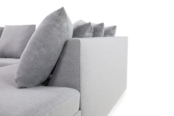 Crazy 4-sits Högervänd L-formad Schäslongsoffa i Tyg inkl Kuvertkuddar - Grå - Möbler - Soffa - Divansoffa & schäslongsoffa - 4 sits soffa med divan